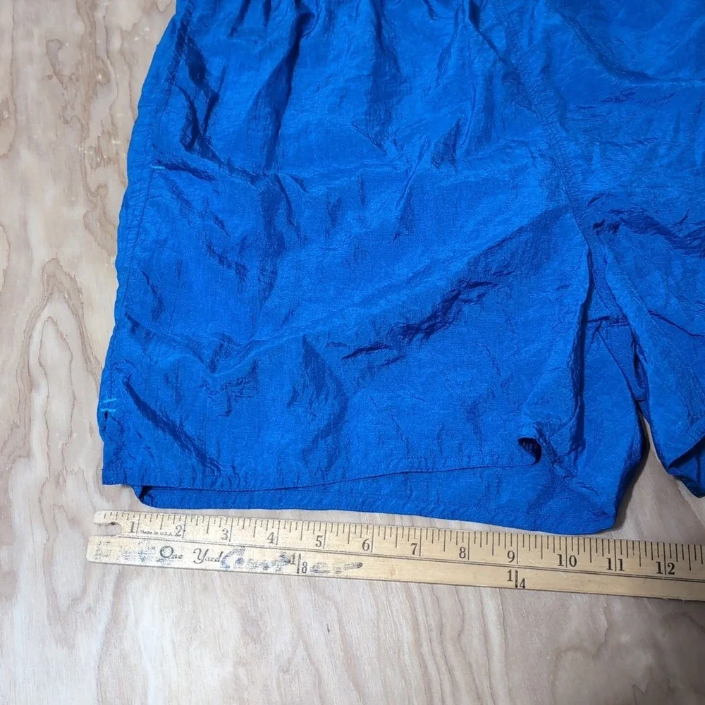 Vintage Champion Swim Trunks Shorts‎ Med Shiny Bright Blue Brief 31
